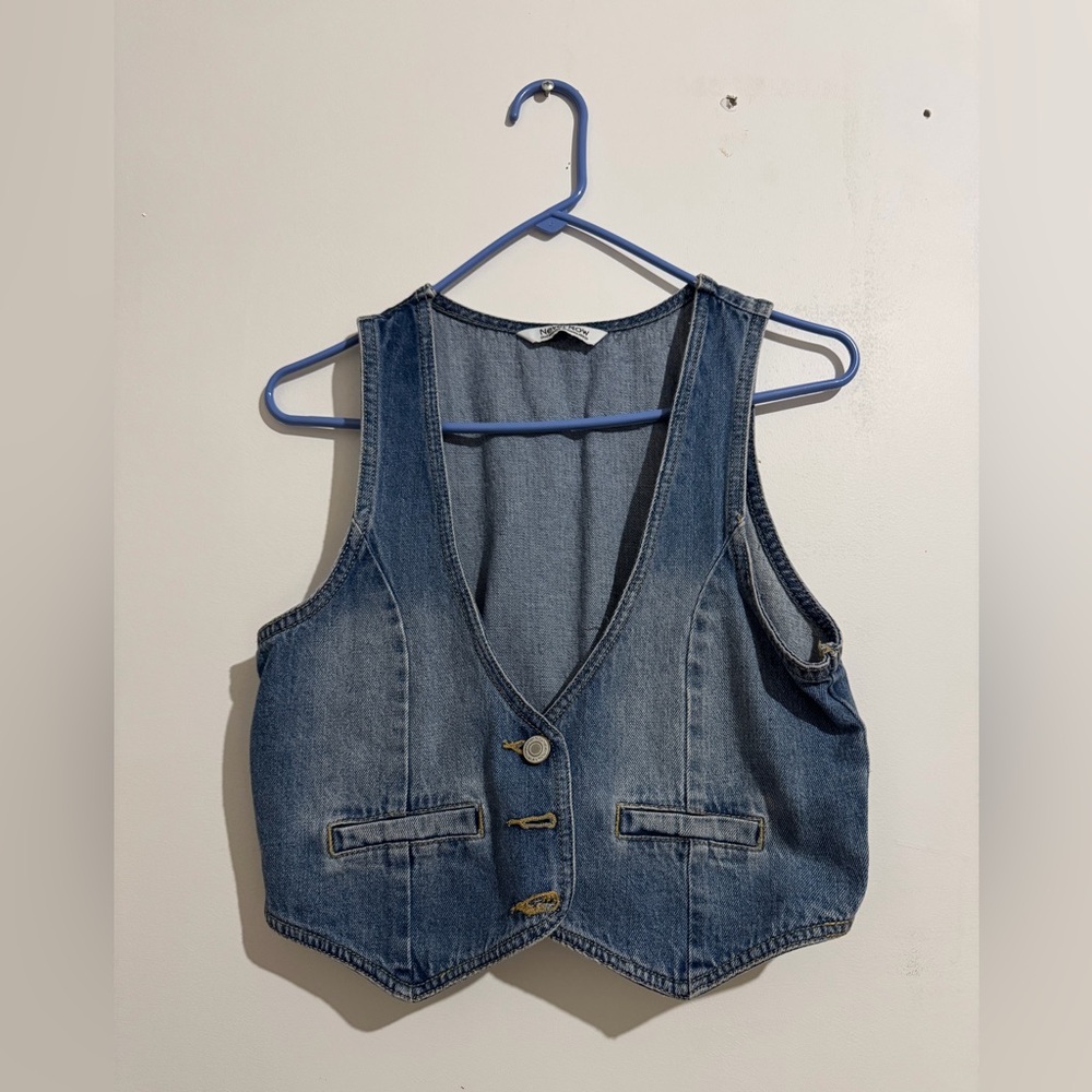 Denim Button-Up Vest